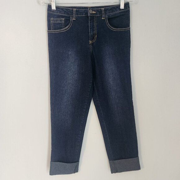 Disney D-Signed Denim Jeans Blue Cuffed Stretch Girls Size XL 14-16‎ EUC - Picture 2 of 11